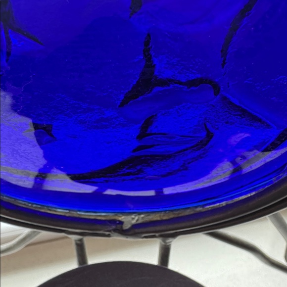 Cobalt Blue Sun and Moon Metal Art Candle Holder - Picture 8 of 10